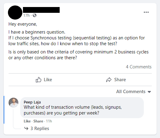 CXL αλληλεπίδραση ομάδας Facebook